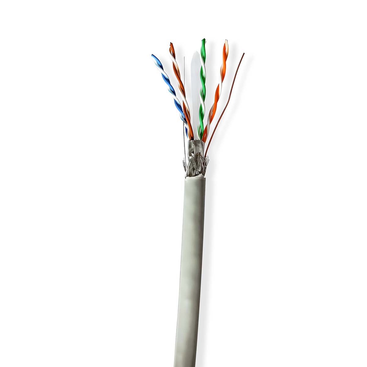 Nedis Réseau Câble Rouleau | CAT6 | Rigide | S/FTP | CCA | 305.0 m | Intérieur | Rond | PVC | Gris | Boîte de Tirage