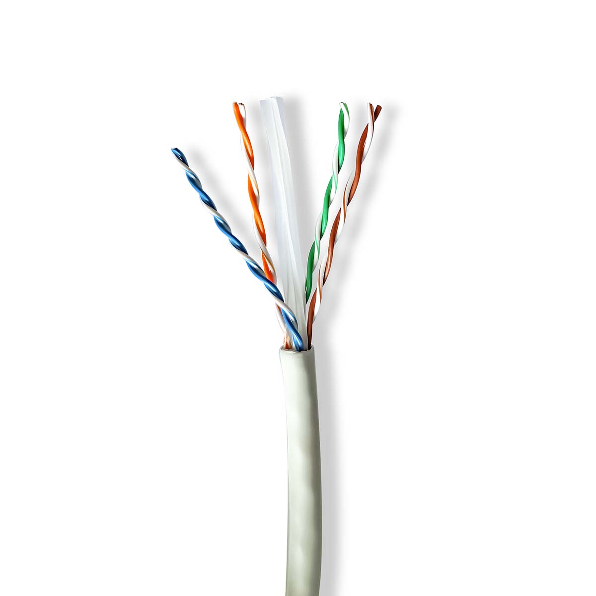 Nedis Réseau Câble Rouleau CAT6a Rigide U/UTP Cuivre 100.0 m Intérieur Rond LSZH Gris Boîte