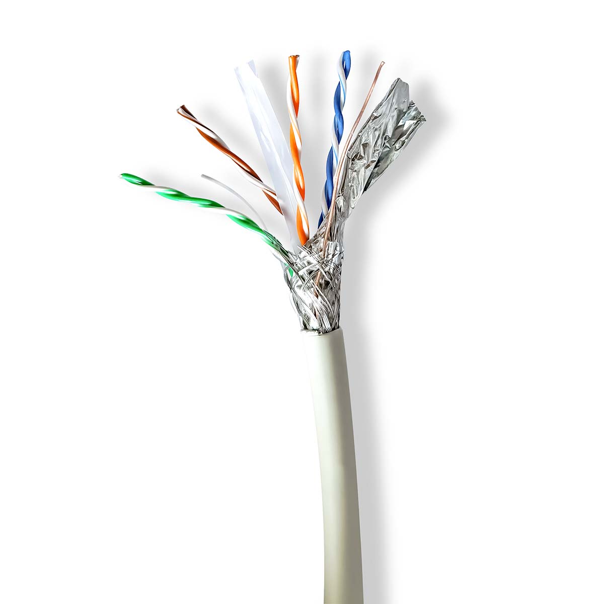 Nedis Réseau Câble Rouleau | CAT6a | Rigide | SF/UTP | Cuivre | 100.0 m | Intérieur | Rond | LSZH | Gris | Boîte