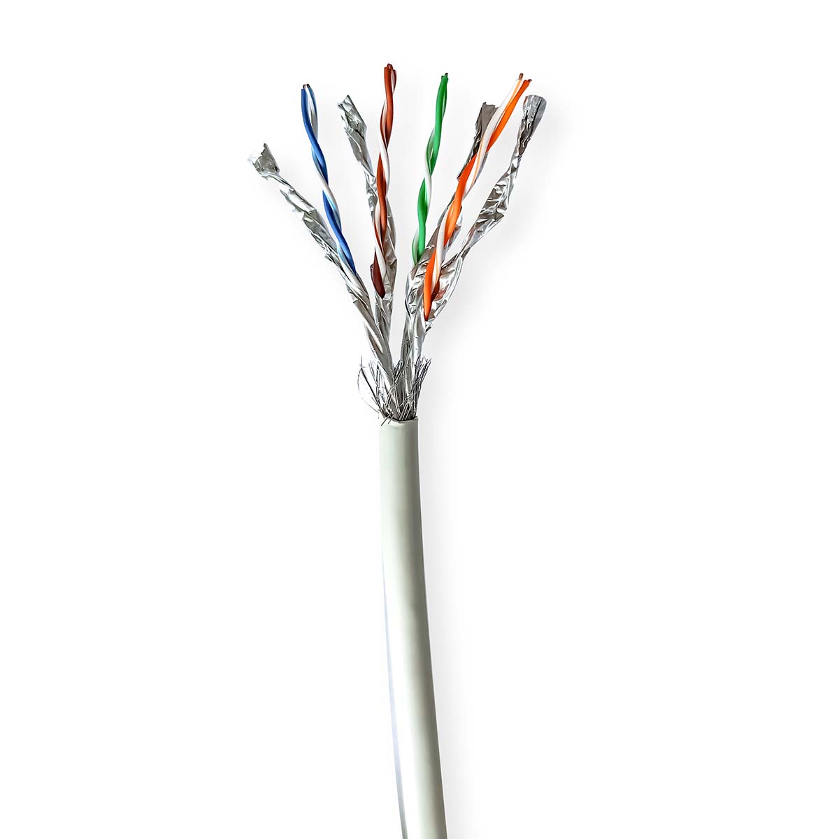 Nedis Réseau Câble Rouleau | CAT7 | Rigide | S/FTP | Cuivre | 100.0 m | Intérieur | Rond | LSZH | Gris | Boîte