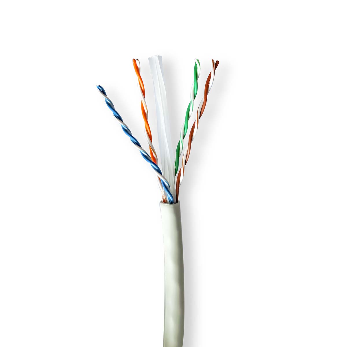 Nedis Réseau Câble Rouleau | CAT6a | Rigide | U/UTP | Cuivre | 305.0 m | Intérieur | Rond | LSZH | Gris | Boîte de Tirage