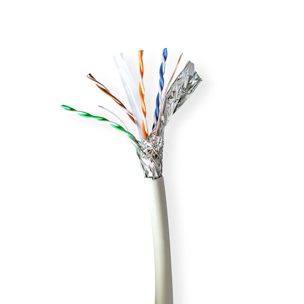 Nedis Réseau Câble Rouleau | CAT6a | Rigide | SF/UTP | Cuivre | 305.0 m | Intérieur | Rond | LSZH | Gris | Boîte de Tirage