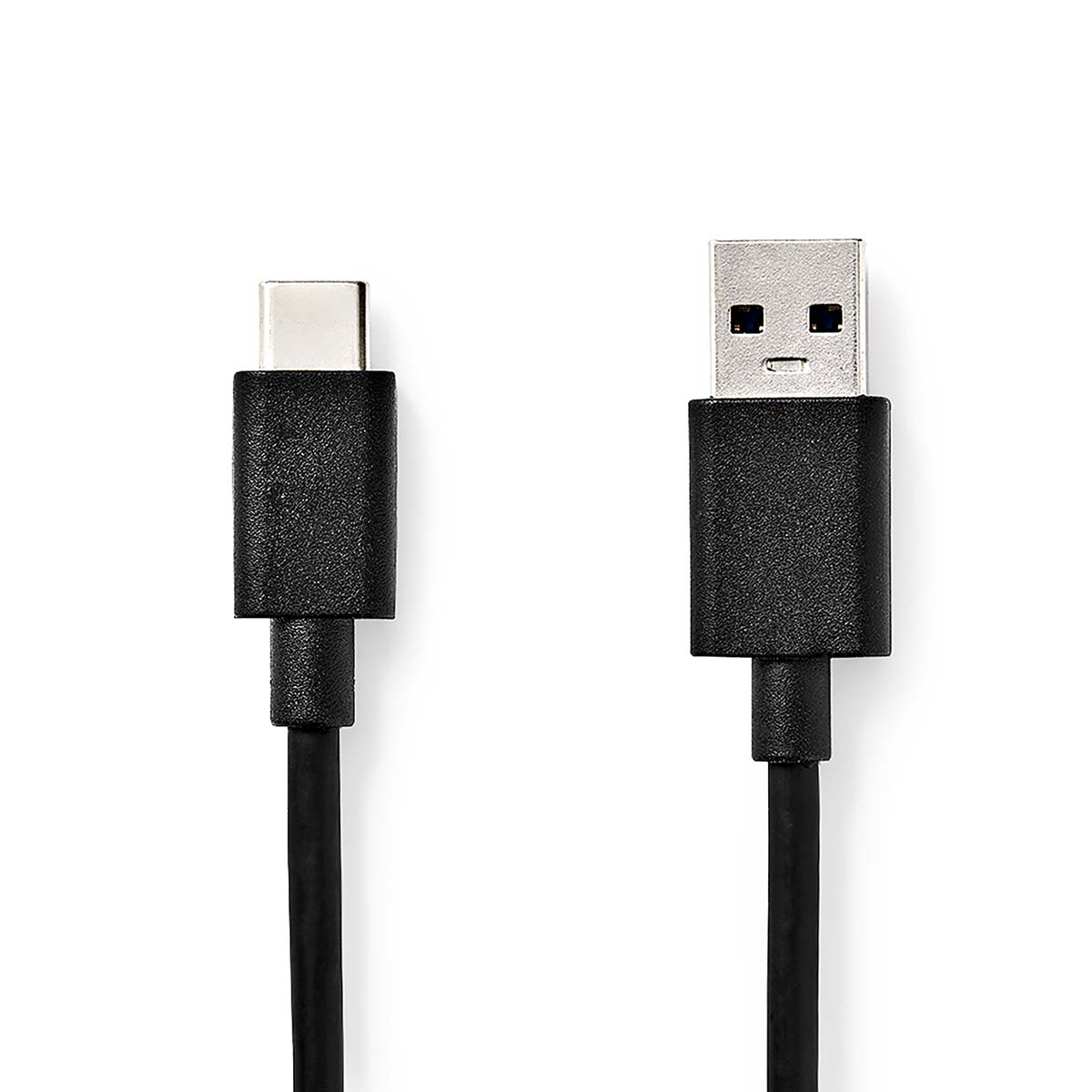 Nedis Câble USB USB 3.2 Gen 1 USB-A Mâle USB-C Mâle 60 W 5 Gbps Plaqué nickel 1.00 m Rond PVC Noir Boîte