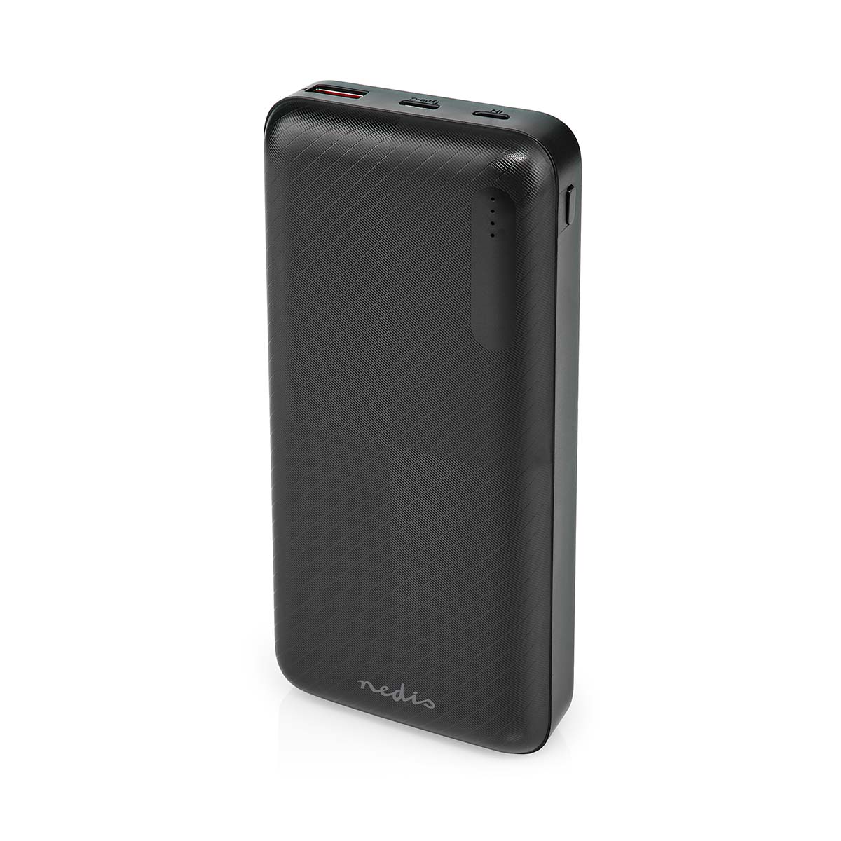 Nedis Batterie de secours externe 20000 mAh 1.5 / 2.0 / 3.0 A Nombre de sorties: 2 Connexion de sortie: 1x USB-A / 1x USB-C™ Connexion d'entrée: 1x Micro USB / 1x USB-C™ PD2.0 18W Lithium-polymer