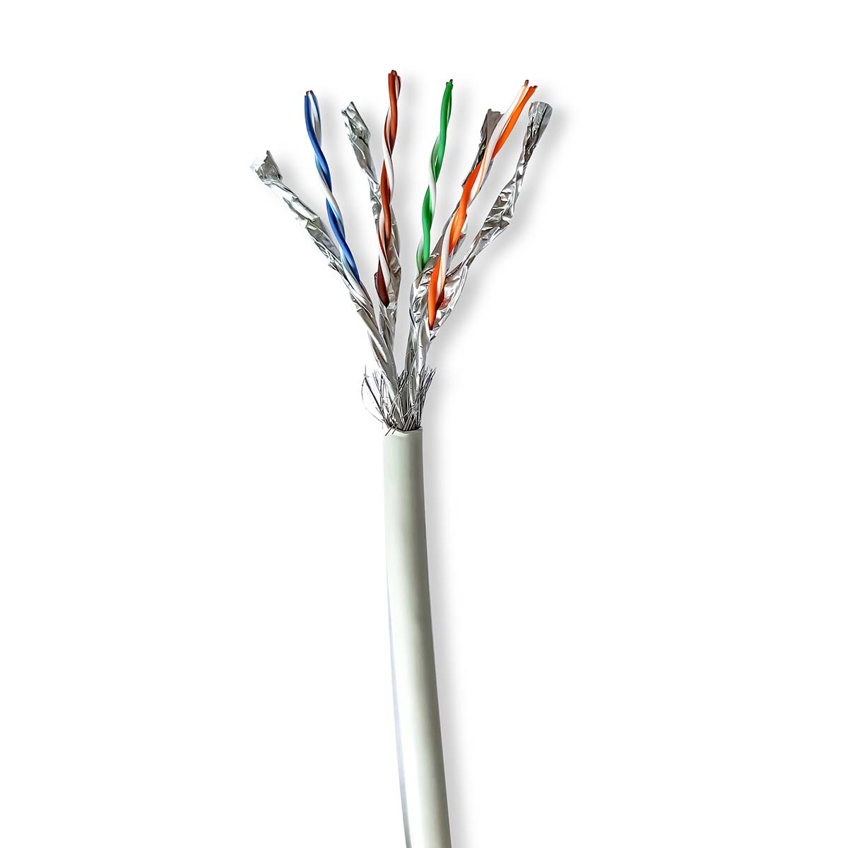 Nedis Réseau Câble Rouleau CAT7 Rigide S/FTP Cuivre 50.0 m Intérieur Rond LSZH Gris Boîte de Tirage
