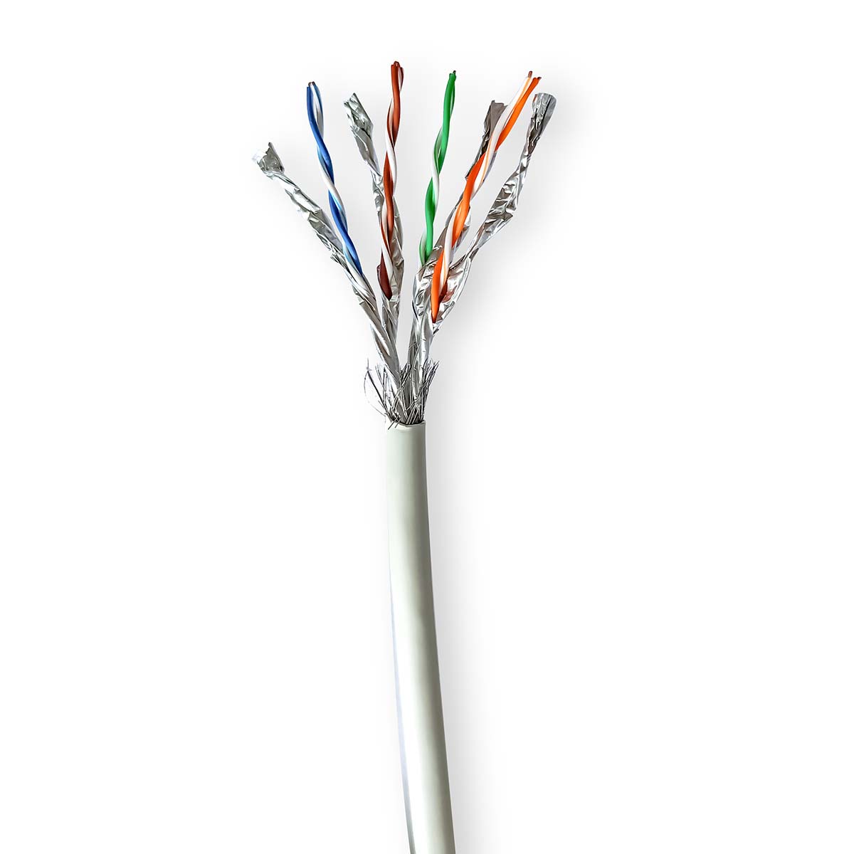Nedis Réseau Câble Rouleau | CAT7 | Rigide | S/FTP | Cuivre | 305.0 m | Intérieur | Rond | LSZH | Gris | Boîte de Tirage