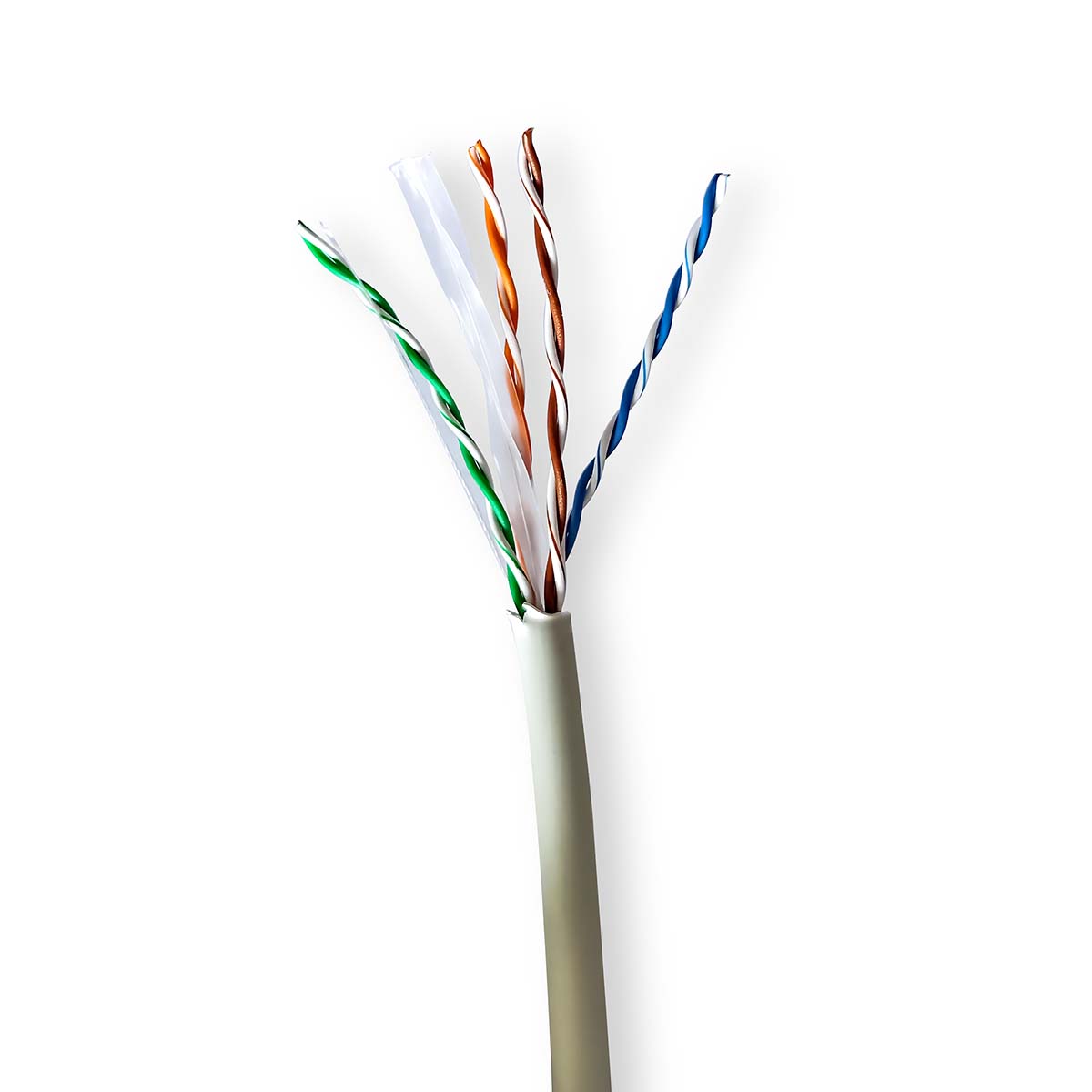 Nedis Réseau Câble Rouleau CAT6 Souple U/UTP Cuivre nu 100.0 m Intérieur Rond LSZH Gris Boîte de Tirage