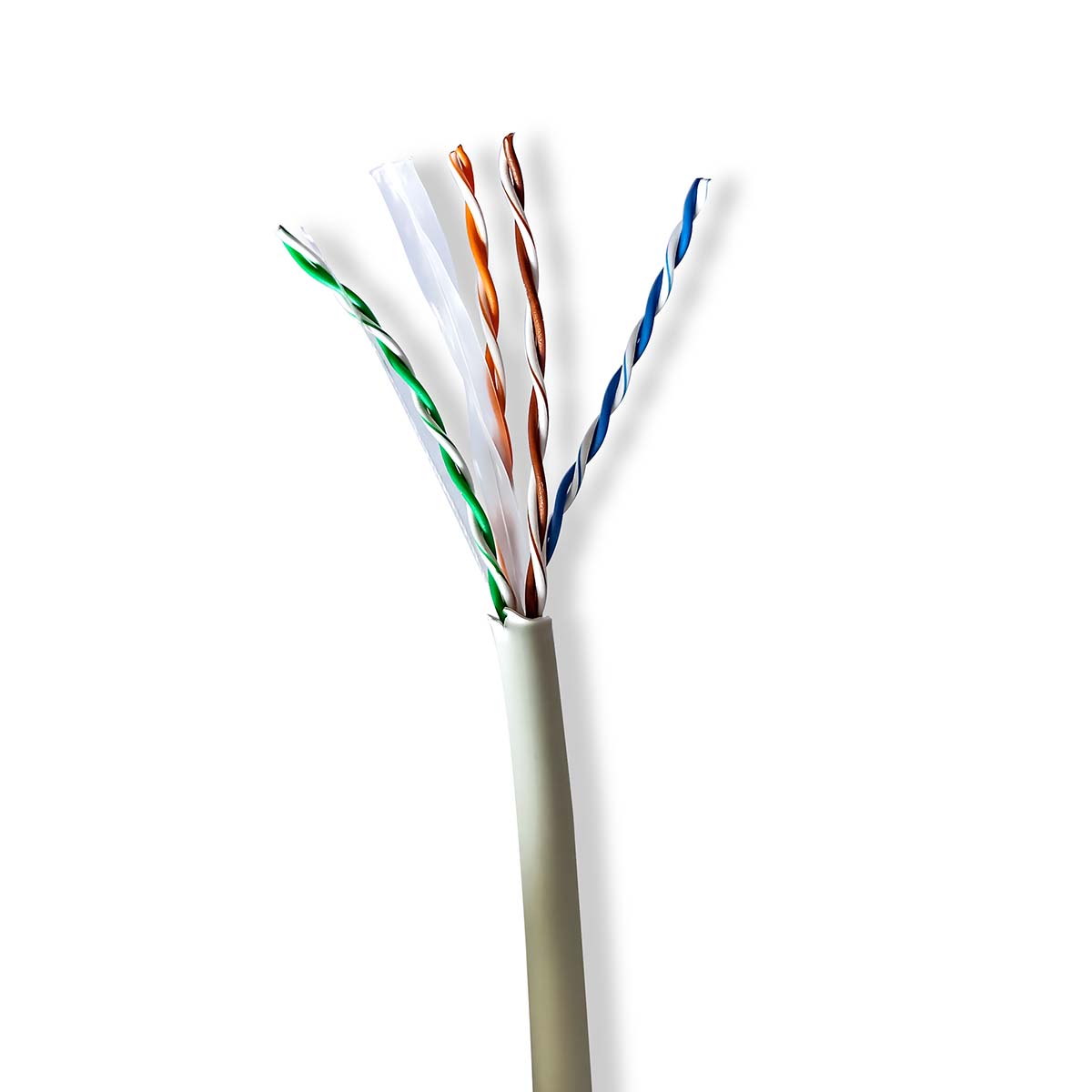 Nedis Réseau Câble Rouleau | CAT6 | Souple | U/UTP | Cuivre nu | 305.0 m | Intérieur | Rond | LSZH | Gris | Boîte de Tirage