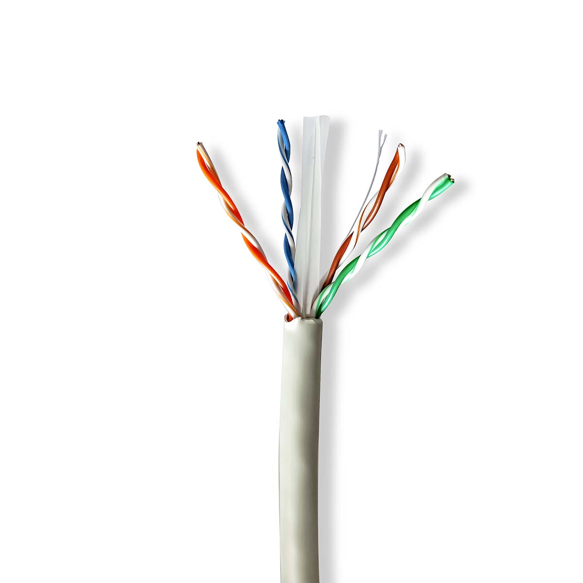 Nedis Réseau Câble Rouleau | CAT6 | Rigide | U/UTP | Cuivre nu | 305.0 m | Intérieur | Rond | LSZH | Gris | Boîte de Tirage