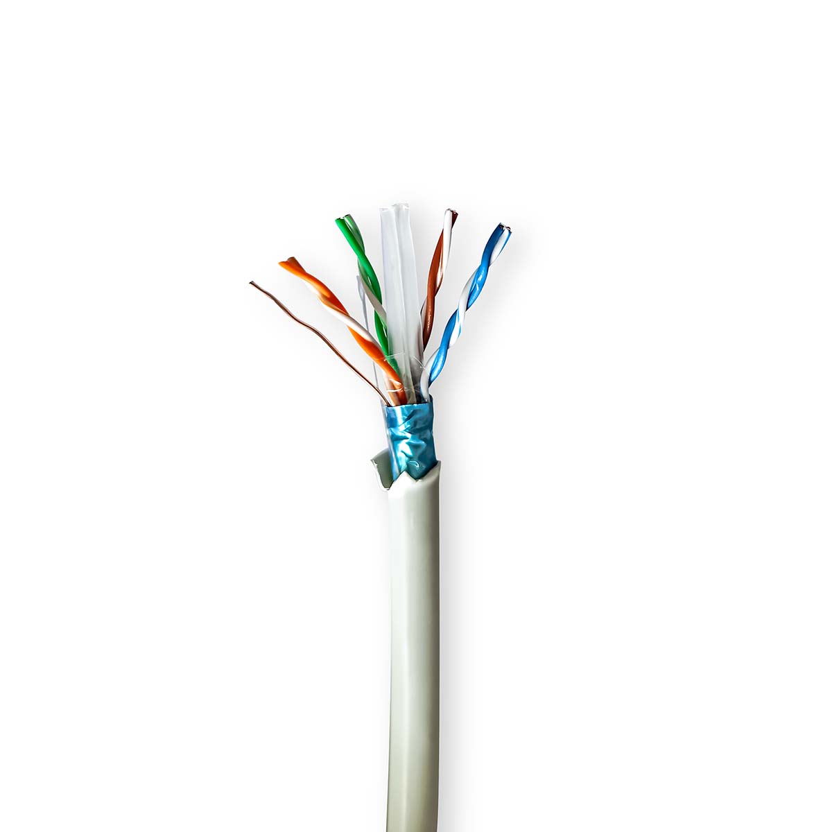 Nedis Réseau Câble Rouleau CAT6 Souple F/UTP Cuivre nu 100.0 m Intérieur Rond LSZH Gris Boîte de Tirage