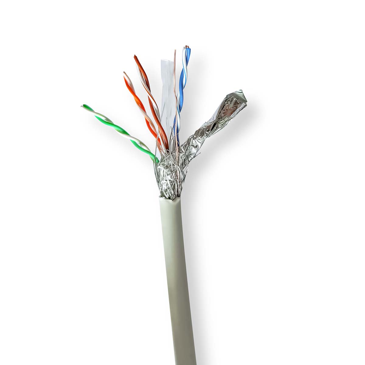 Nedis Réseau Câble Rouleau | CAT6 | Souple | S/FTP | Cuivre nu | 305.0 m | Intérieur | Rond | LSZH | Gris | Boîte de Tirage