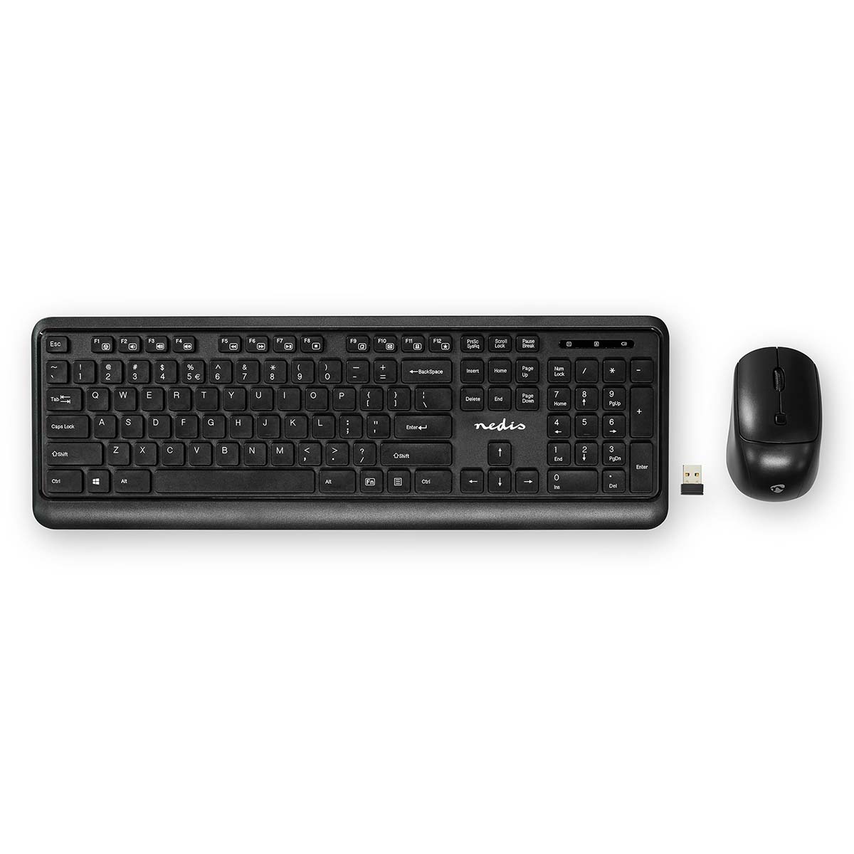 Nedis Kit clavier et souris Sans Fil Connexion souris et clavier: USB 800 / 1200 / 1600 dpi PPP (DPI) réglable QWERTY Disposition États-Unis