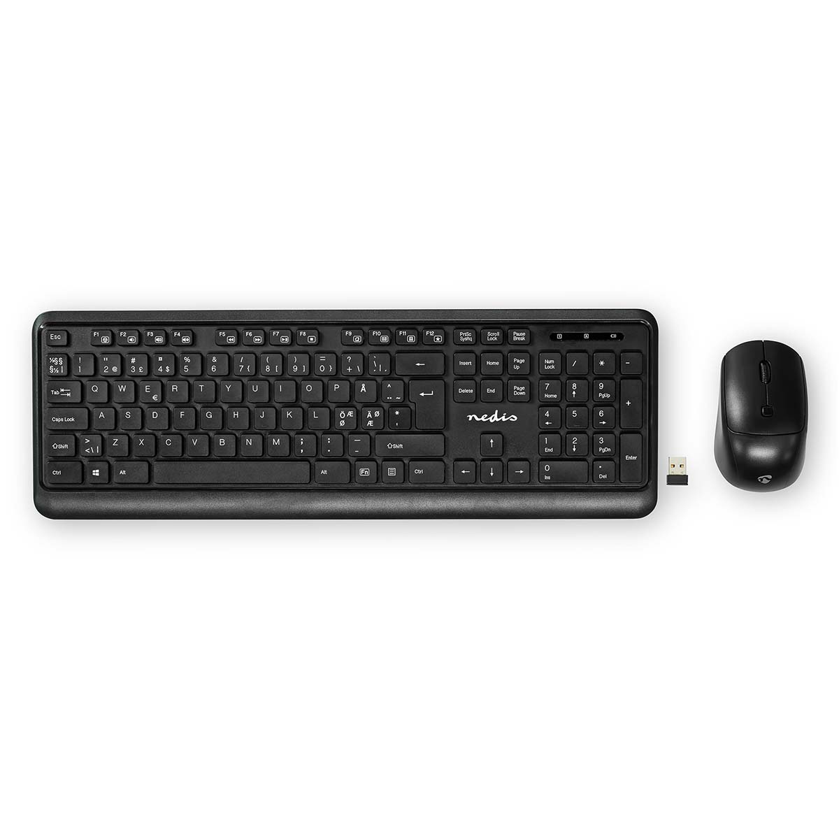 Nedis Kit clavier et souris Sans Fil Connexion souris et clavier: USB 800 / 1200 / 1600 dpi PPP (DPI) réglable QWERTY Dispostion Hollande