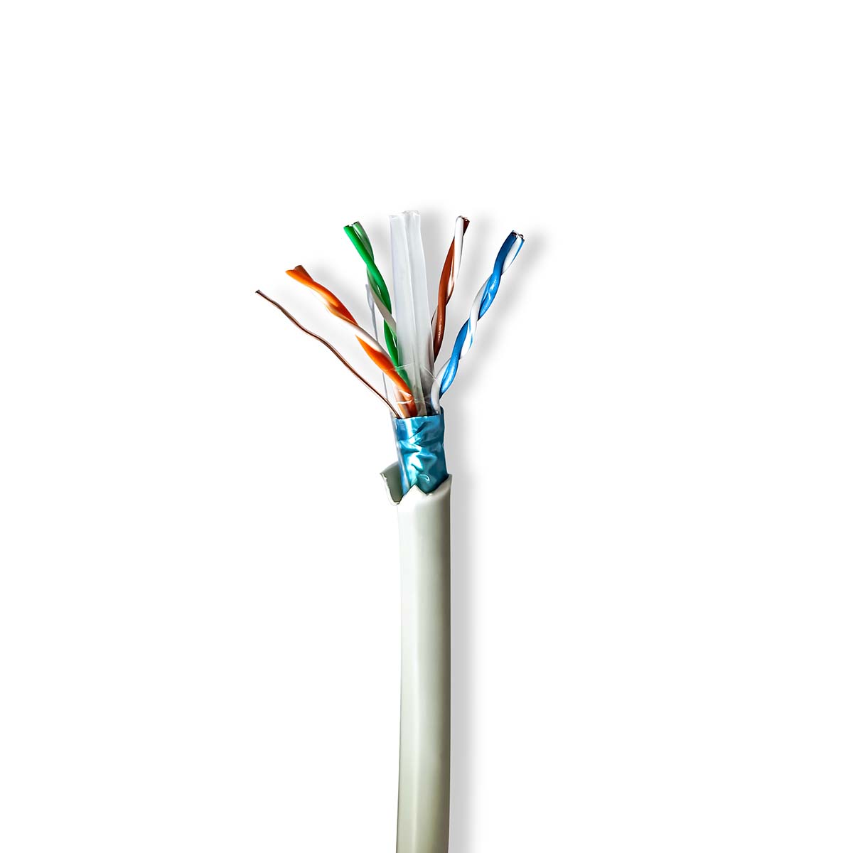 Nedis Réseau Câble Rouleau CAT6 Souple F/UTP Cuivre nu 50.0 m Intérieur Rond LSZH Gris Boîte de Tirage