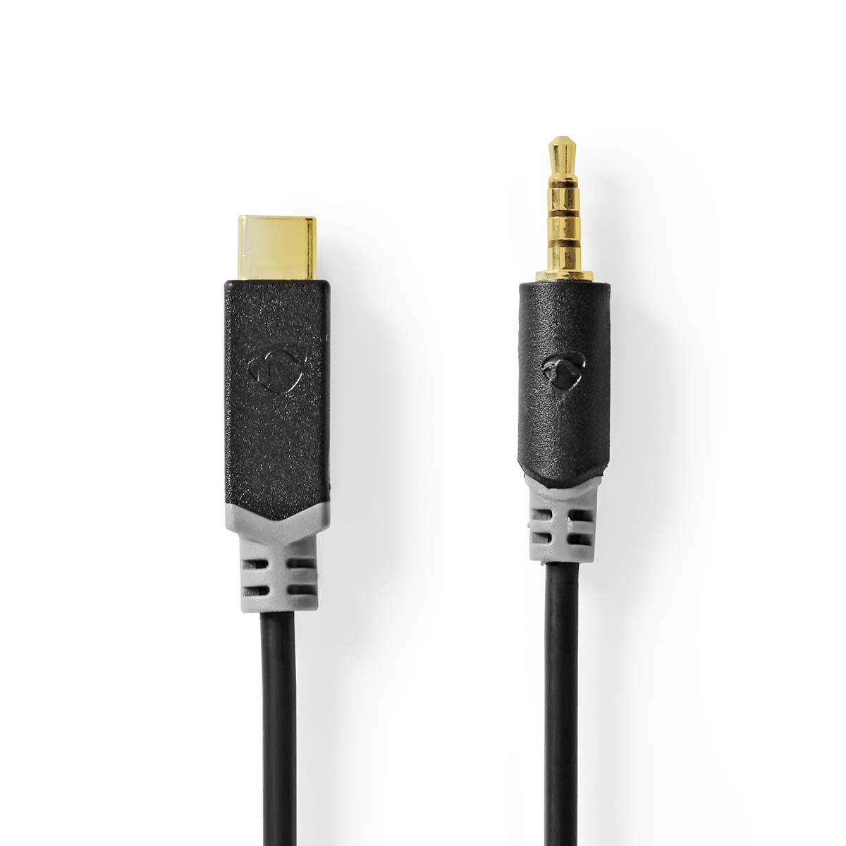 Nedis Adaptateur USB-C USB 2.0 USB-C Mâle 3.5 mm Mâle 1.00 m Rond Plaqué or PVC Noir Boîte