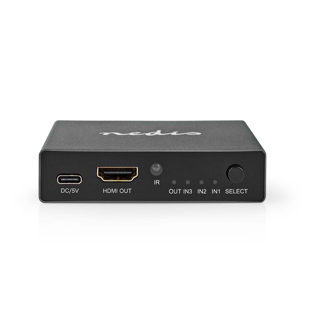 Nedis Commutateur HDMI 3-Port port(s) Entrée HDMI ™ 3x HDMI™ sortie 8K@60Hz 45 Gbps Télécommandé Aluminium Anthracite