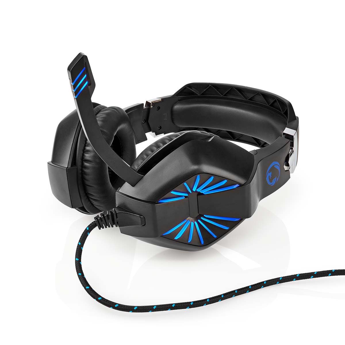 Nedis Casque de jeu Tour d'oreille Stereo USB Type-A / 2x 3.5 mm Rabattable Microphone 2.20 m LED