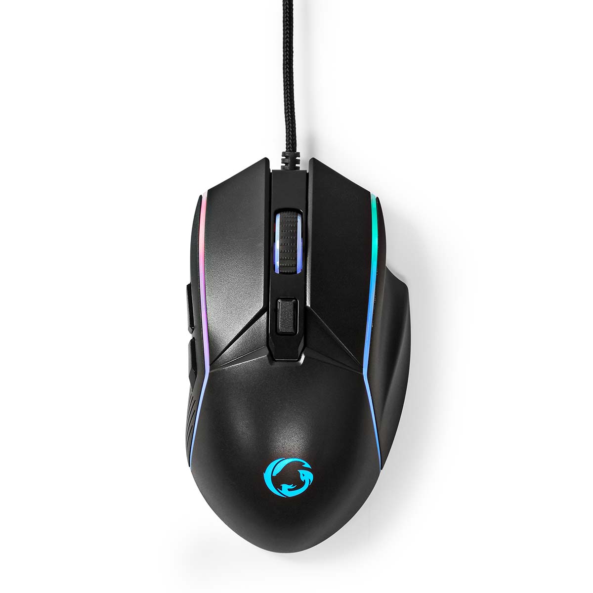 Nedis Souris de jeu Filaire 800 / 1200 / 2400 / 3200 / 4800 / 7200 dpi PPP (DPI) réglable Nombre de boutons: 6 Droitier 1.50 m LED