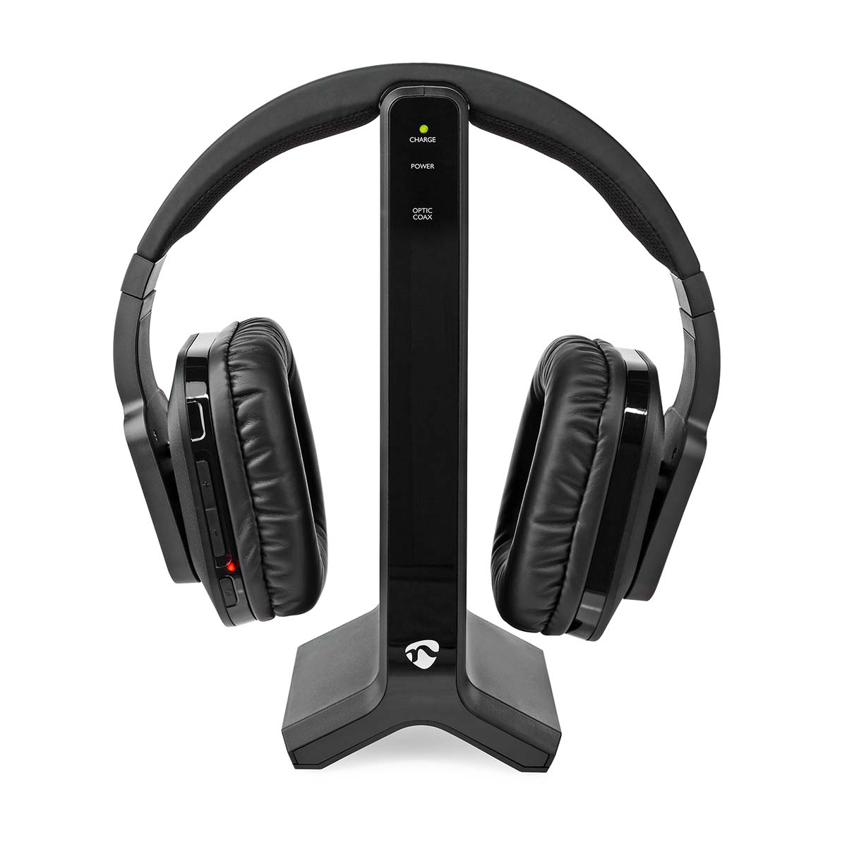 Nedis Casque TV sans fil 2.4 GHz Tour d'oreille Durée de lecture maximale de batterie: 8 heures 25 m Audio numérique Station de charge Noir