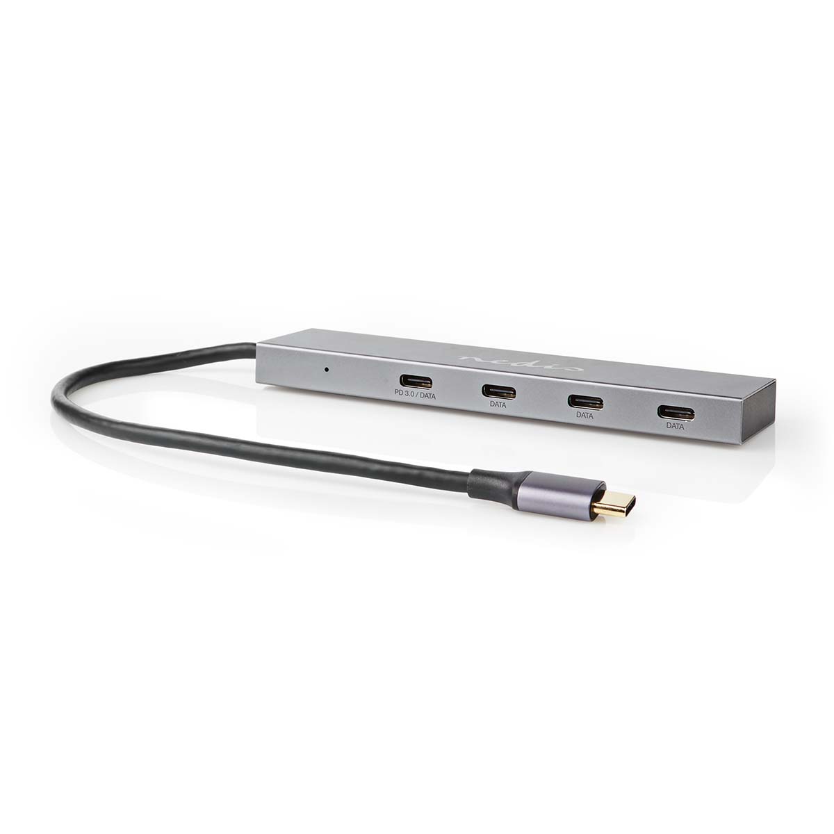 Nedis Hub USB 1x USB-C 3.2 Gen 2 Male USB-C 3.2 Gen 2 Female with PD 3.0 / 3x USB-C 3.2 Gen 2 Female 4-Port USB 3.2 Gen 2 Alimenté par port USB 10 Gbps