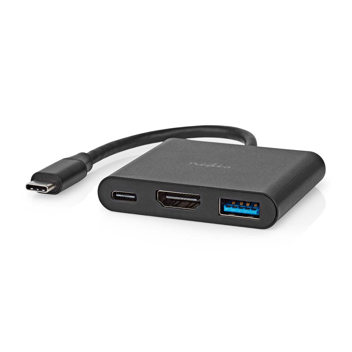 Nedis Modèle du produit : Adaptateur Multi-Ports USB USB 3.2 Gen 1 USB-C Mâle Sortie HDMI / USB-A Femelle / USB-C Femelle 5 Gbps 0.10 m Rond Plaqué nickel PVC Noir Boîte