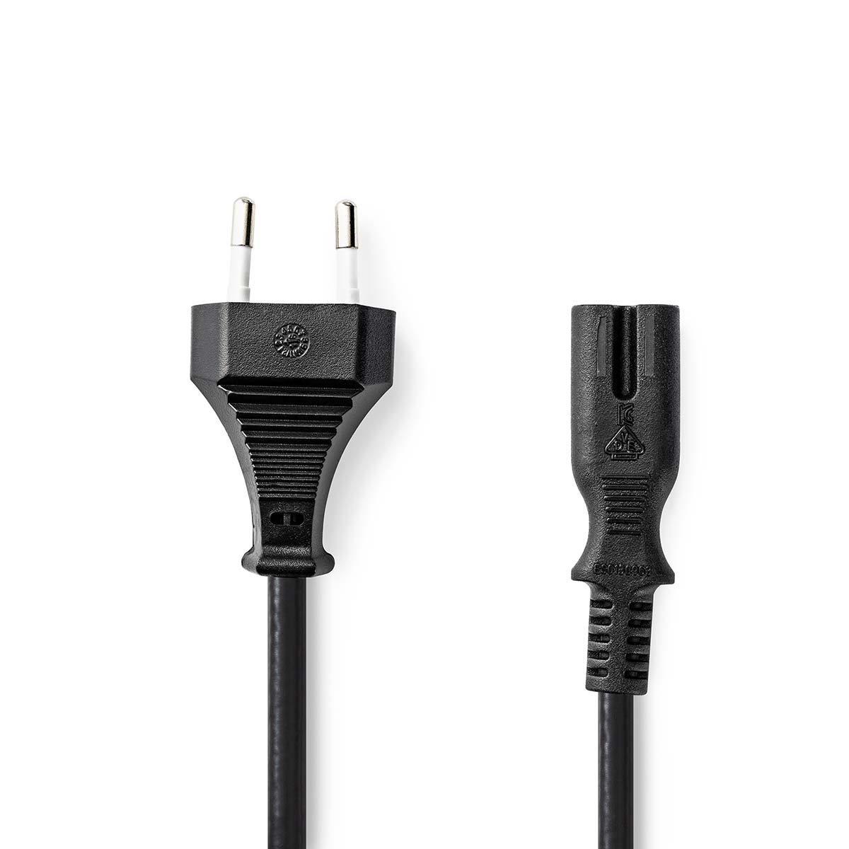 Nedis Câble d'alimentation Euro Masculin IEC-320-C7 Droit Droit Plaqué nickel 5.00 m Rond PVC Noir Boîte