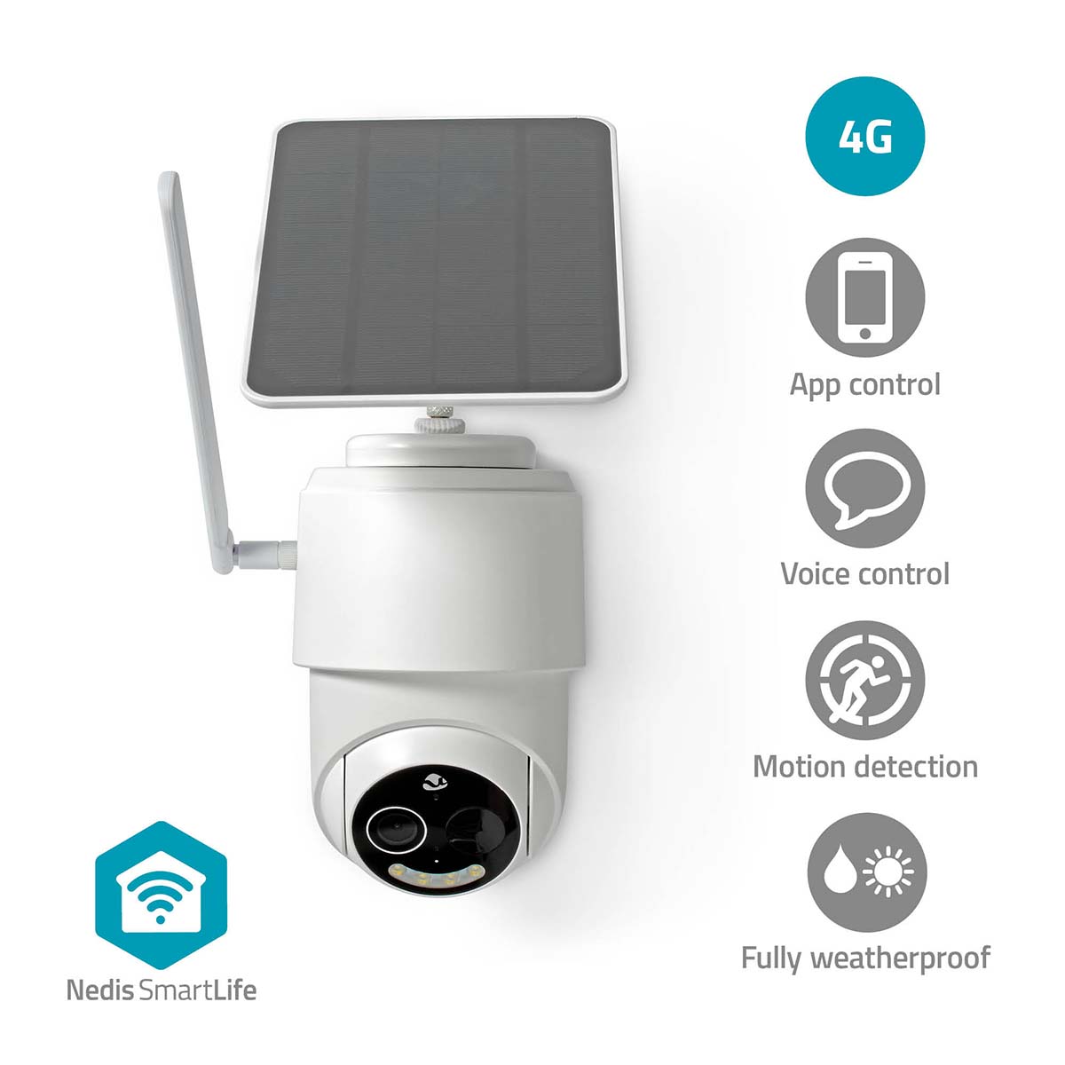 Nedis # Modèle du produit : Caméra extérieure SmartLife 4G Full HD 1080p