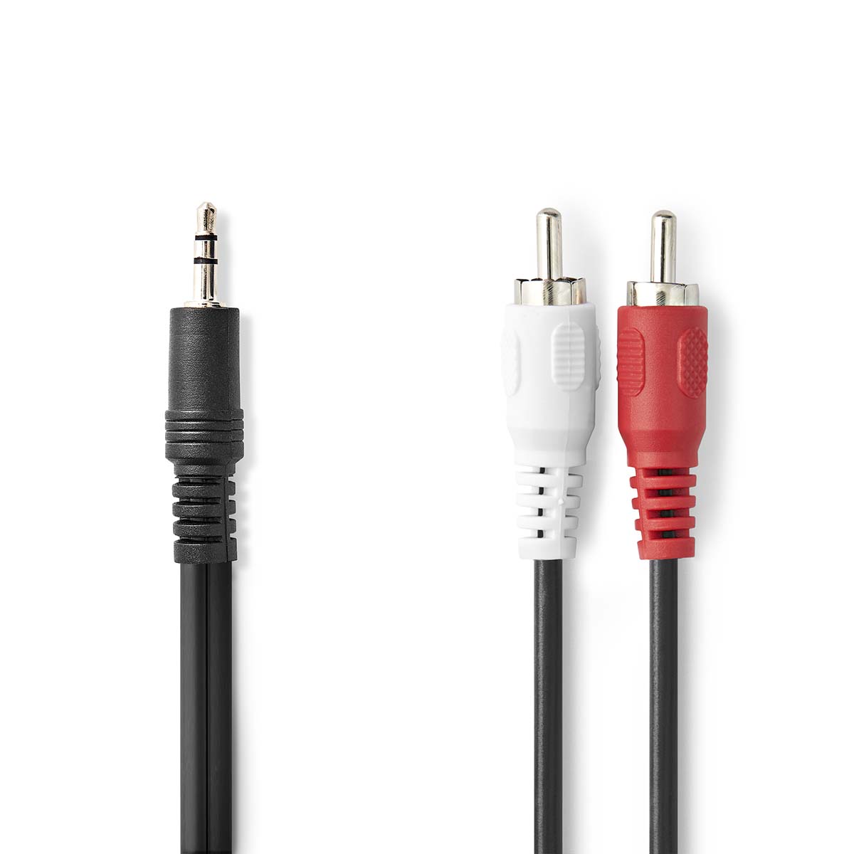 Nedis Câble audio stéréo 3.5 mm Mâle 2x RCA Male Plaqué nickel 1.00 m Rond Noir Label
