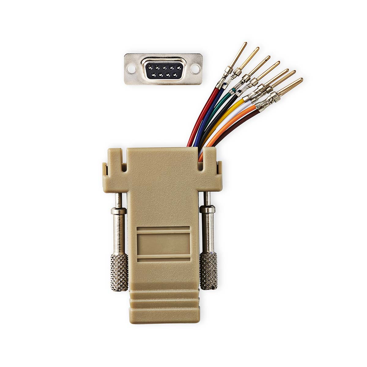 Nedis Adaptateur de série Adaptateur D-SUB 9-Pin Male RJ45 Femelle Plaqué nickel Ivoire Boîte