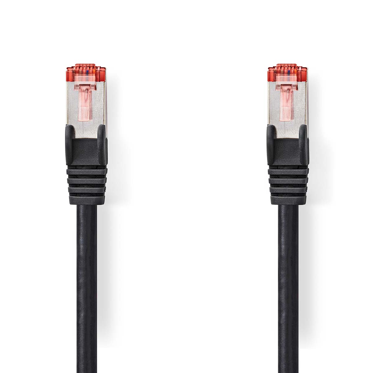 Nedis Câble réseau CAT6 RJ45 Male RJ45 Male S/FTP 0.25 m Rond LSZH Noir Label