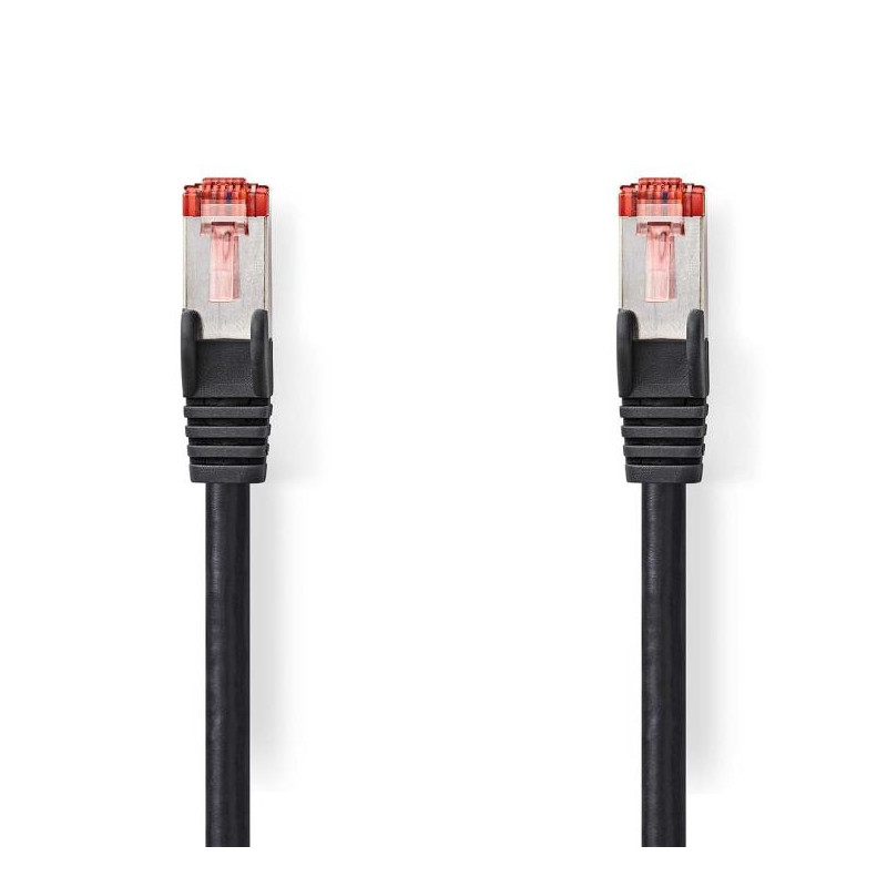 Nedis Modèle du produit : Câble réseau CAT6 RJ45 Male RJ45 Male S/FTP 5.00 m Rond LSZH Noir Label
