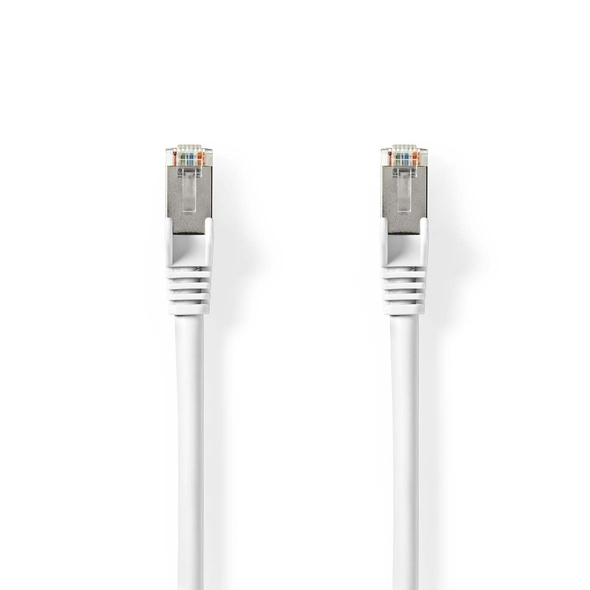 Nedis Nom : Câble réseau Cat 8.1 S/FTP RJ45 Male RJ45 Male 0.50 m Rond LSZH Blanc Label