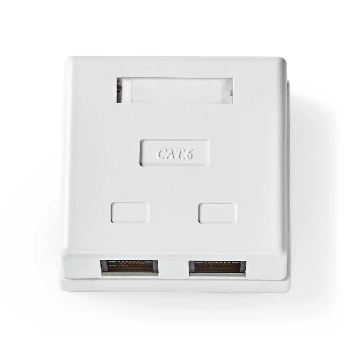 Nedis Boîte murale réseau Sur le mur 2-Port port(s) UTP CAT6 Droit Femelle Plaqué or PVC Blanc Boîte