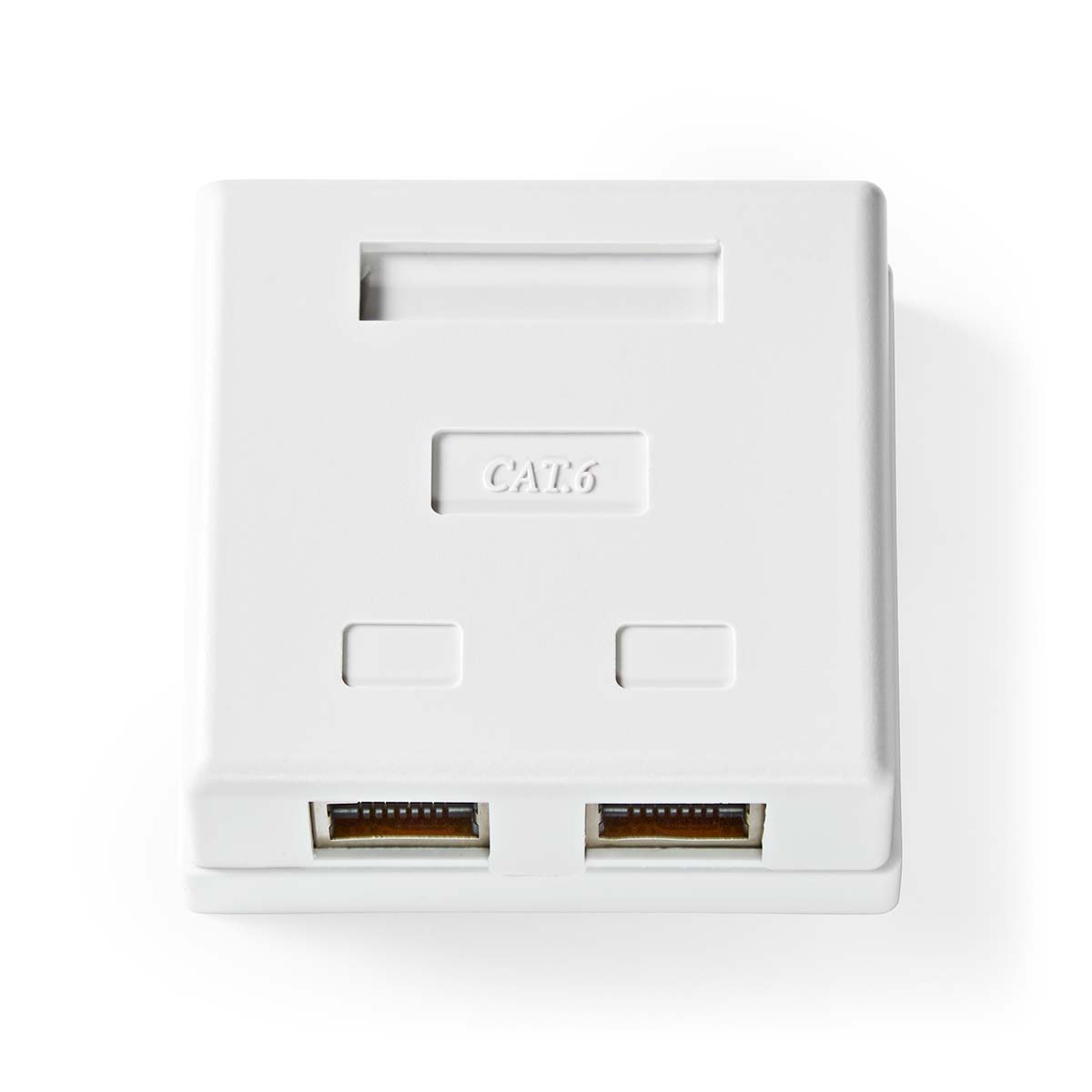 Nedis Boîte murale réseau Sur le mur 2-Port port(s) STP CAT6 Droit Femelle Plaqué or PVC Blanc Boîte