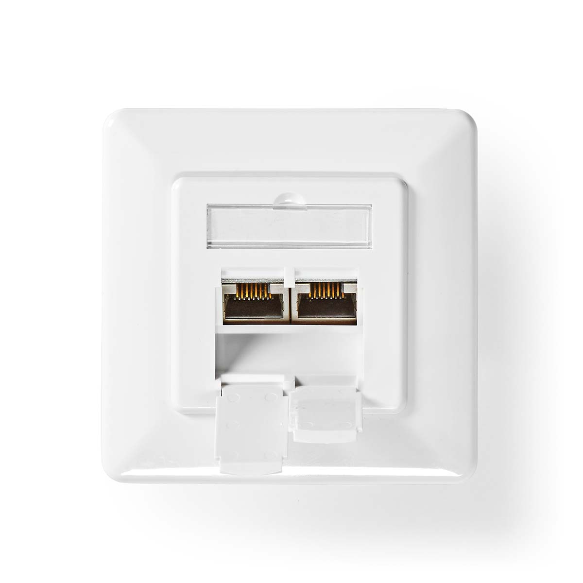 Nedis Boîte murale réseau Dans le mur 2-Port port(s) CAT7 Droit Femelle Plaqué or PVC Ivoire Boîte