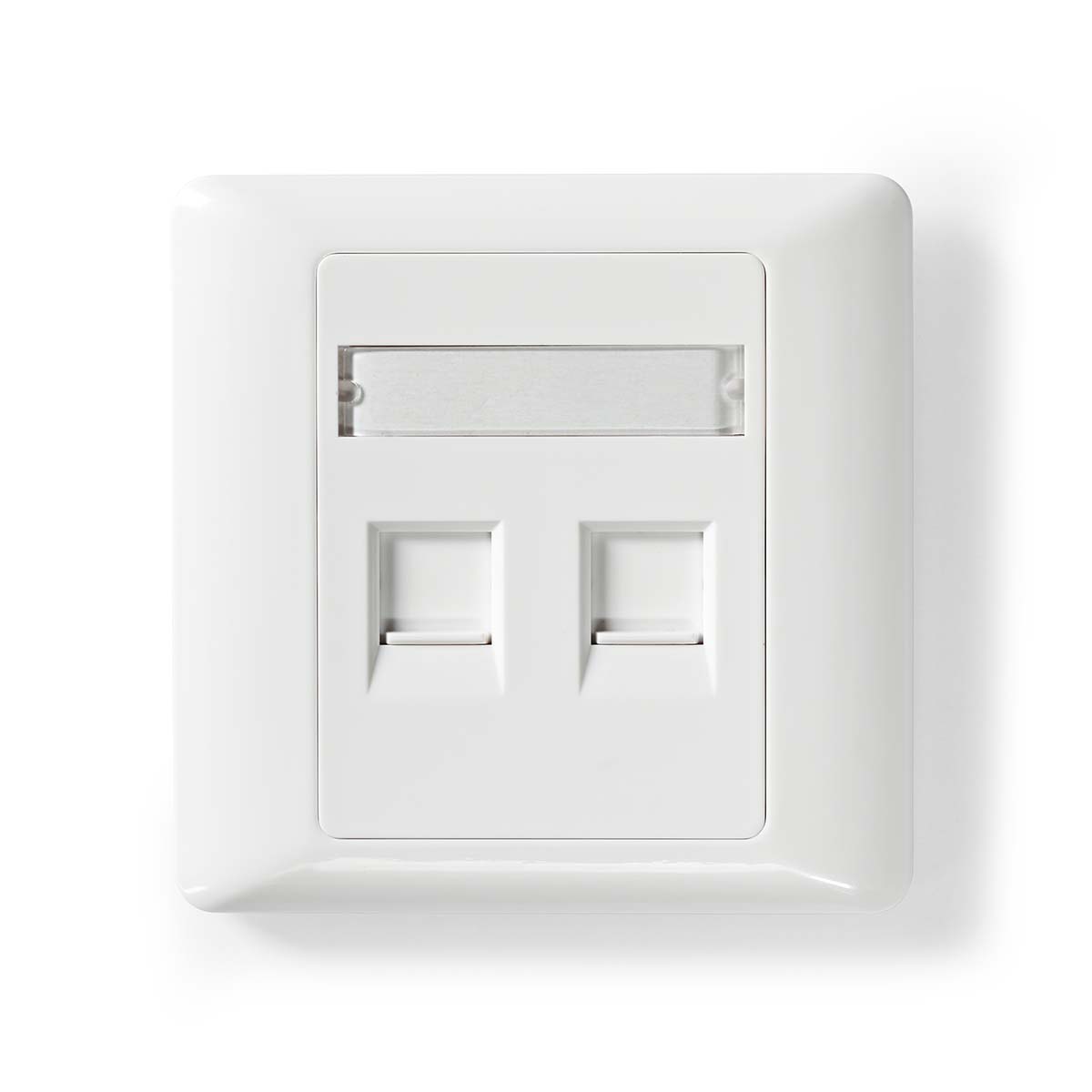 Nedis Plaque frontale réseau Keystone Plaque Frontale RJ45 2-Port port(s) ABS Blanc Boîte