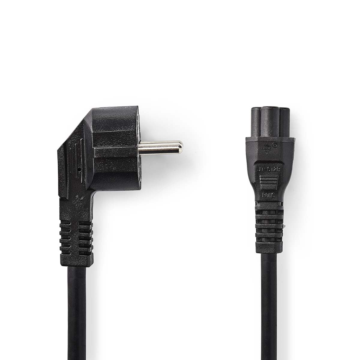 Nedis Câble d'alimentation Prise de terre mâle IEC-320-C5 Coudé Droit Plaqué nickel 2.00 m Rond PVC Noir Label