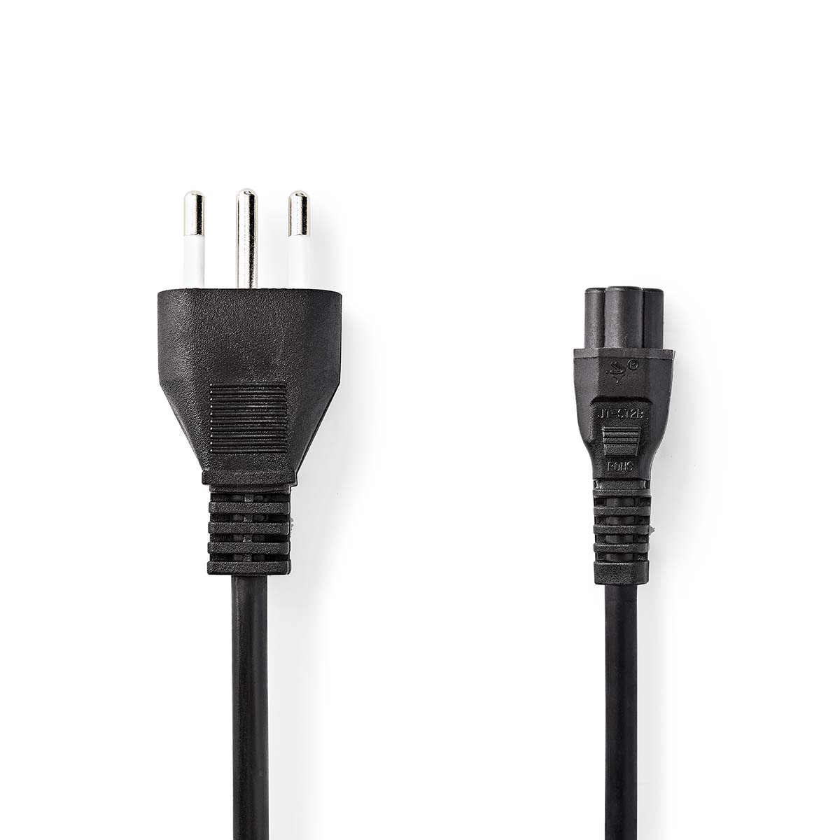 Nedis Câble d'alimentation Italie Mâle IEC-320-C5 Droit Droit Plaqué nickel 2.00 m Rond PVC Noir Label