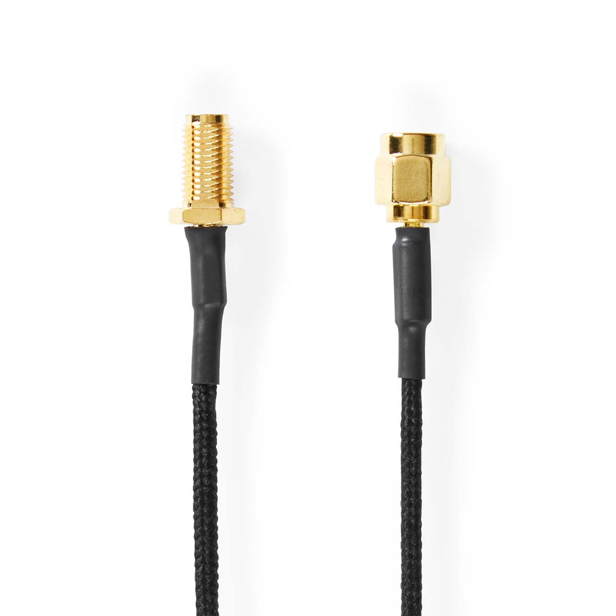 Nedis Câble d'antenne SMA femelle SMA Mâle Plaqué or 50 Ohm Blindé simple 0.50 m Rond Tressé Noir Label