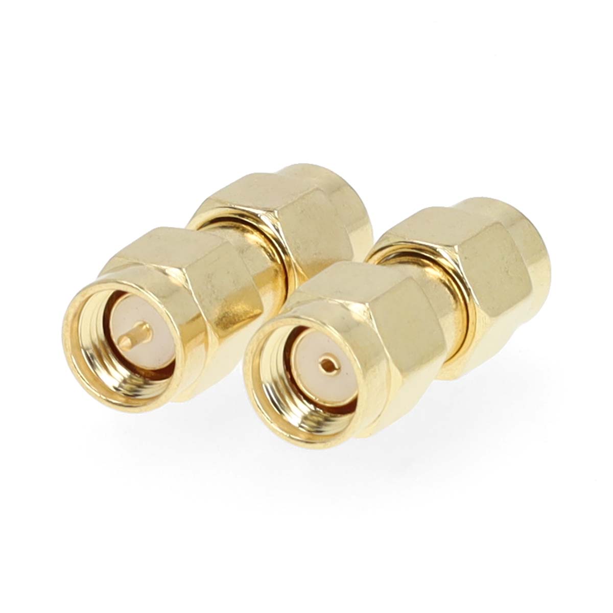 Nedis Adaptateur SMA Polarité inversée SMA Mâle SMA Mâle Plaqué or 50 Ohm Droit Cuivre Or 2 pièces Boîte
