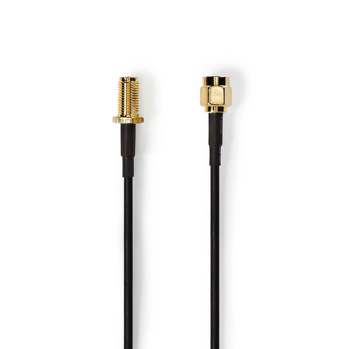 Nedis Câble d'antenne RP SMA Mâle RP SMA Femelle Plaqué or 50 Ohm Blindé simple 3.00 m Rond PVC Noir Label