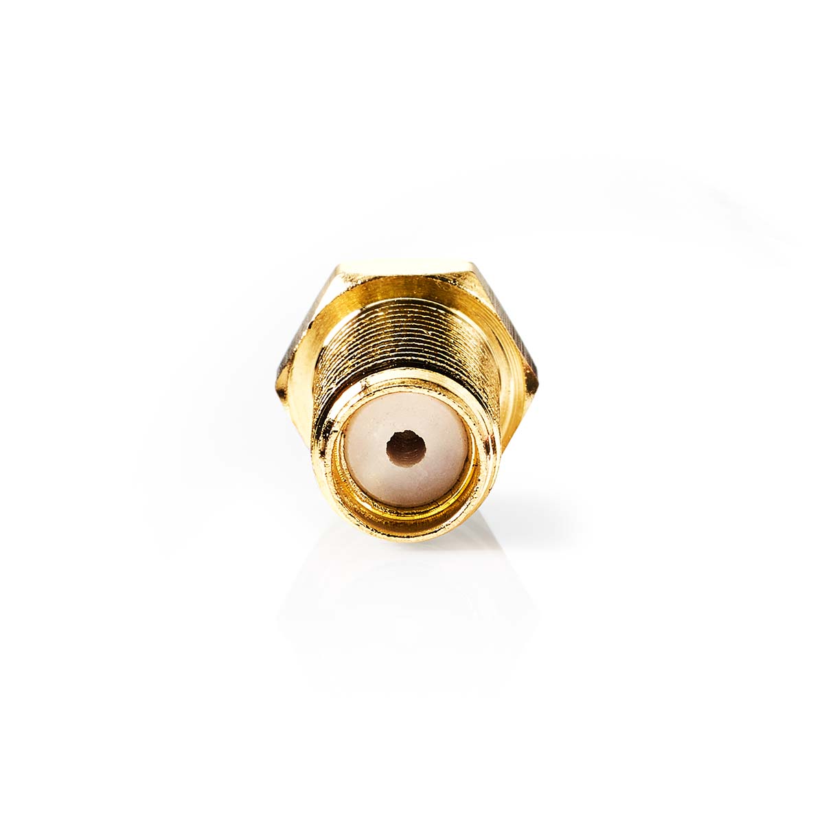 Nedis Prise Péritel Droit Femelle Plaqué or 50 Ohm Ondulation Diamètre d'entrée de câble: 2.55 mm Métal Or 2 pièces Boîte