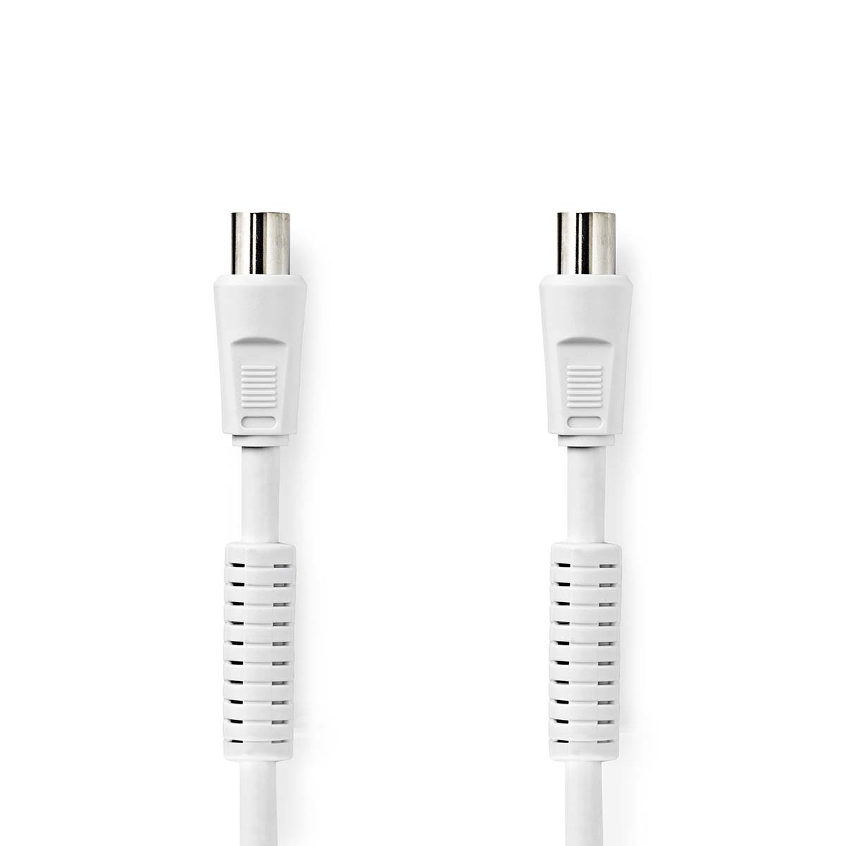 Nedis Câble Coax IEC (Coax) Mâle IEC (Coax) Femelle Plaqué nickel 120 dB 75 Ohm Quad blindé 10.0 m Rond PVC Blanc Label