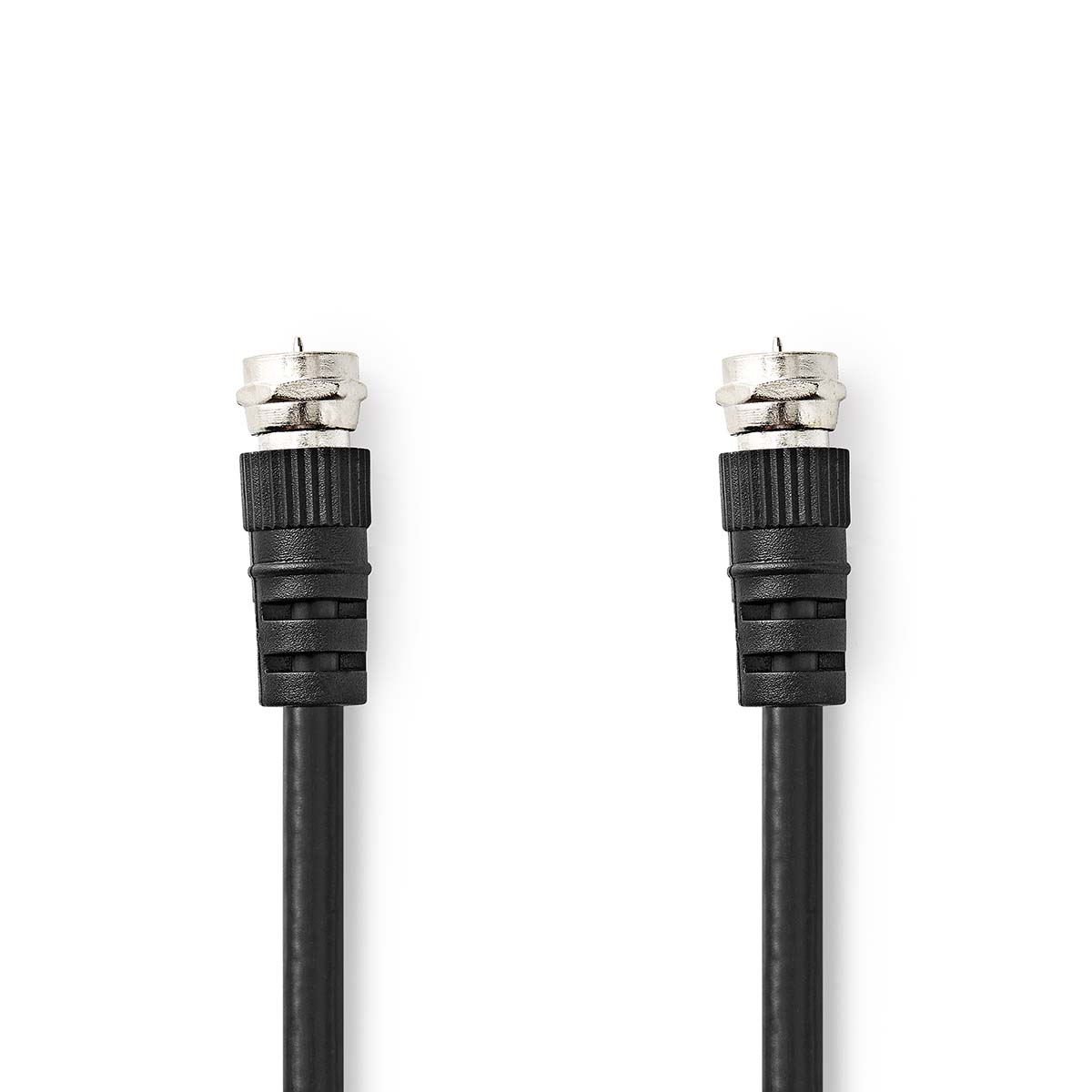 Nedis Câble d'antenne et de satellite F Mâle F Mâle Plaqué nickel 75 Ohm Double blindage 1.50 m Rond PVC Noir Label