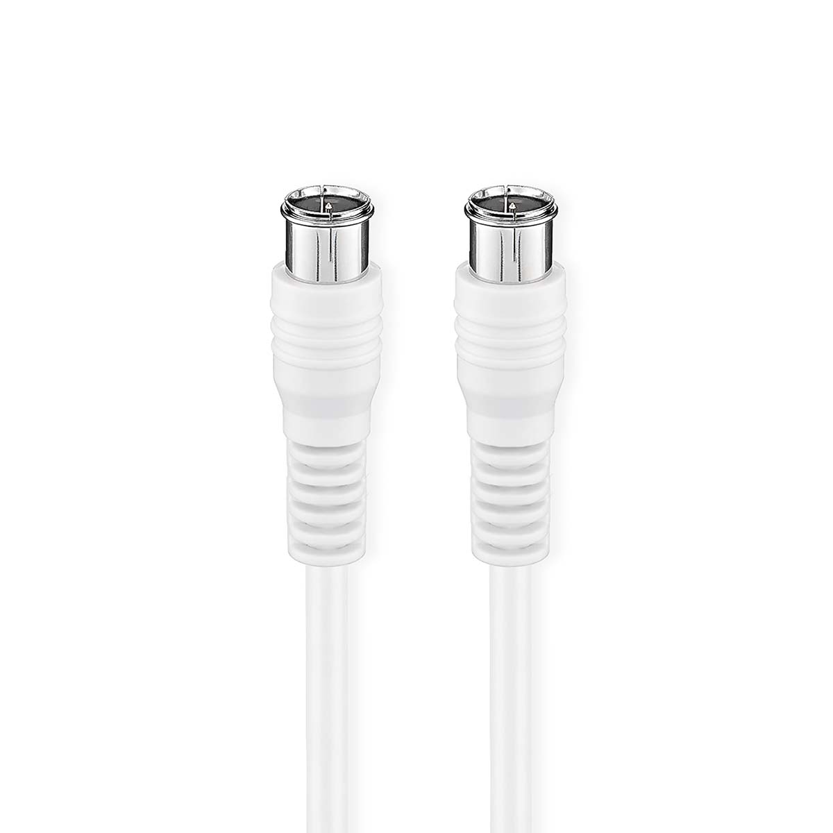 Nedis Câble d'antenne et de satellite F mâle rapide F mâle rapide Plaqué nickel 75 Ohm Double blindage 2.00 m Rond PVC Blanc Boîte