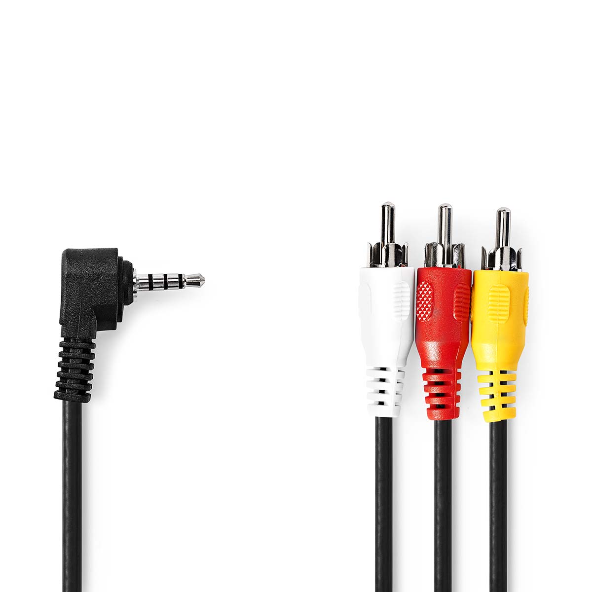 Nedis Câble vidéo audio 3.5 mm Mâle 3x RCA mâle Plaqué nickel 1.00 m Rond PVC Noir