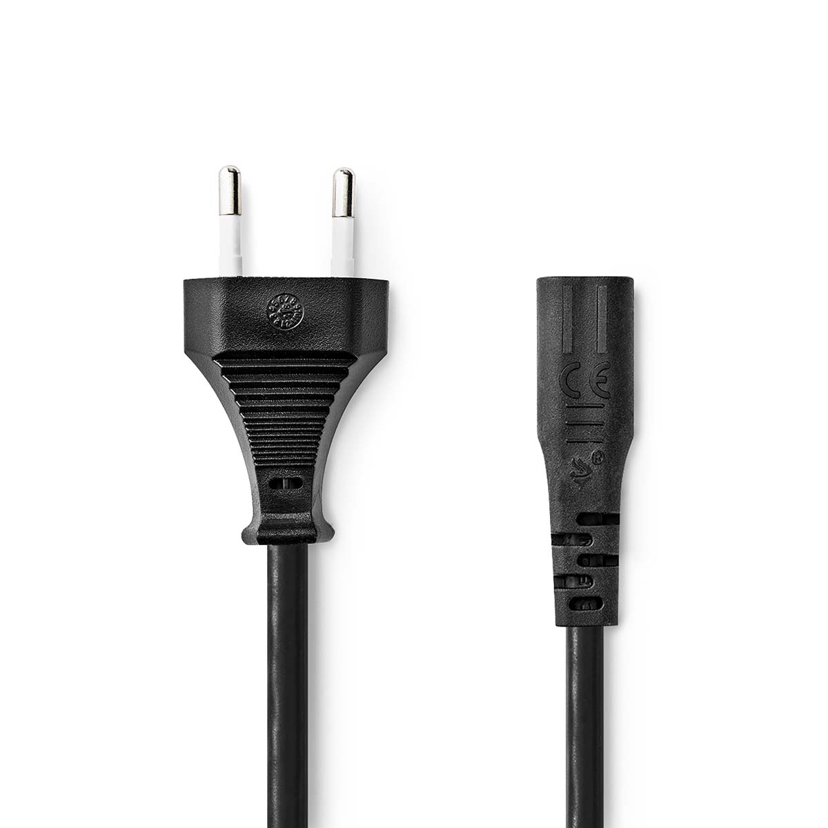 Nedis Câble d'alimentation Euro Masculin IEC-320-C1 Droit Droit Plaqué nickel 2.00 m Rond ABS/PVC Noir Label