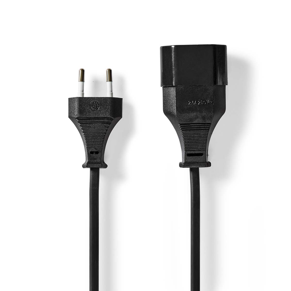 Nedis Power Extension Cable EUR male EUR Female 5.0 m Round Black Envelope