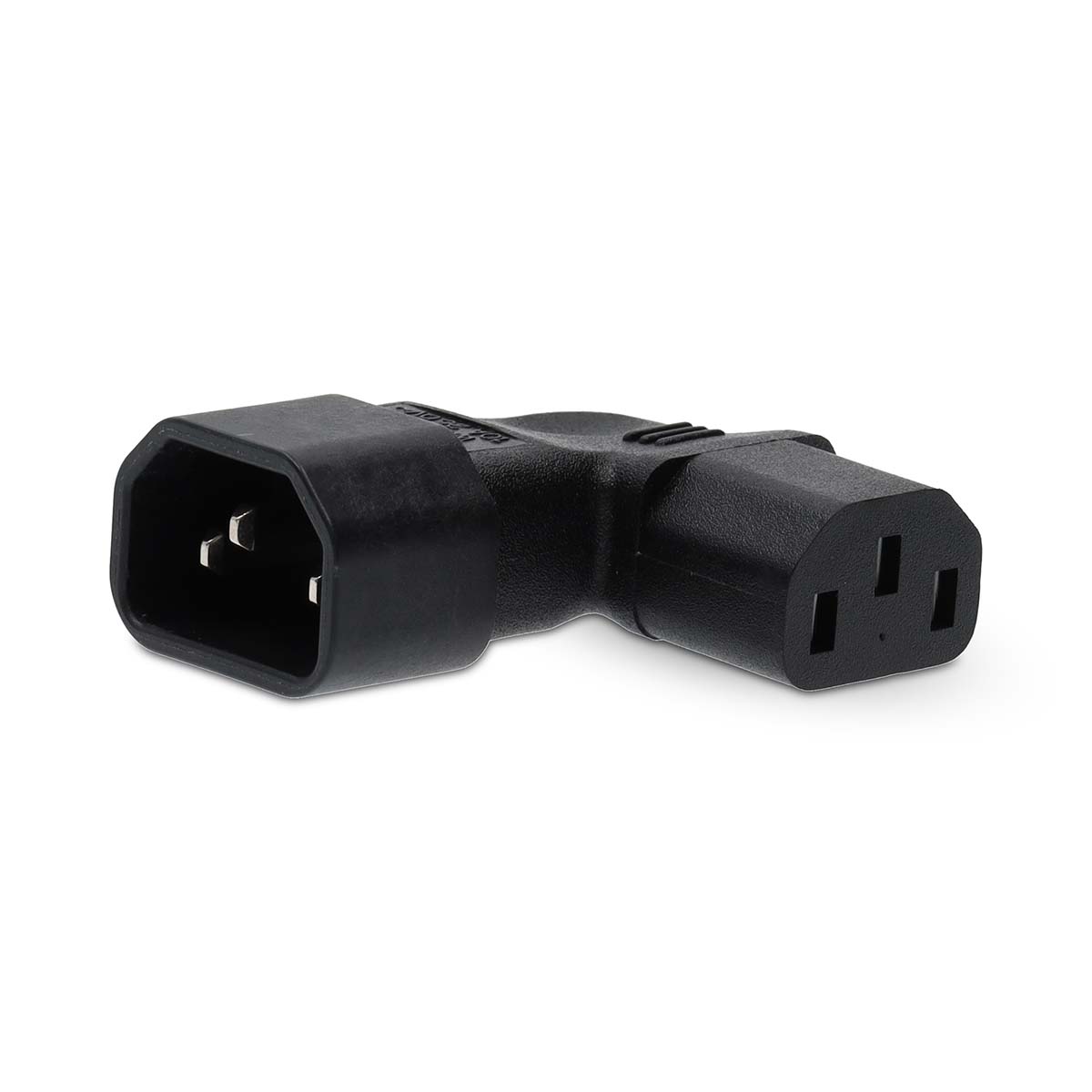 Nedis Dvextention IEC-320-C13 IEC-320-C14 Coudé à droite Plaqué nickel PVC Noir Boîte 1 pièces