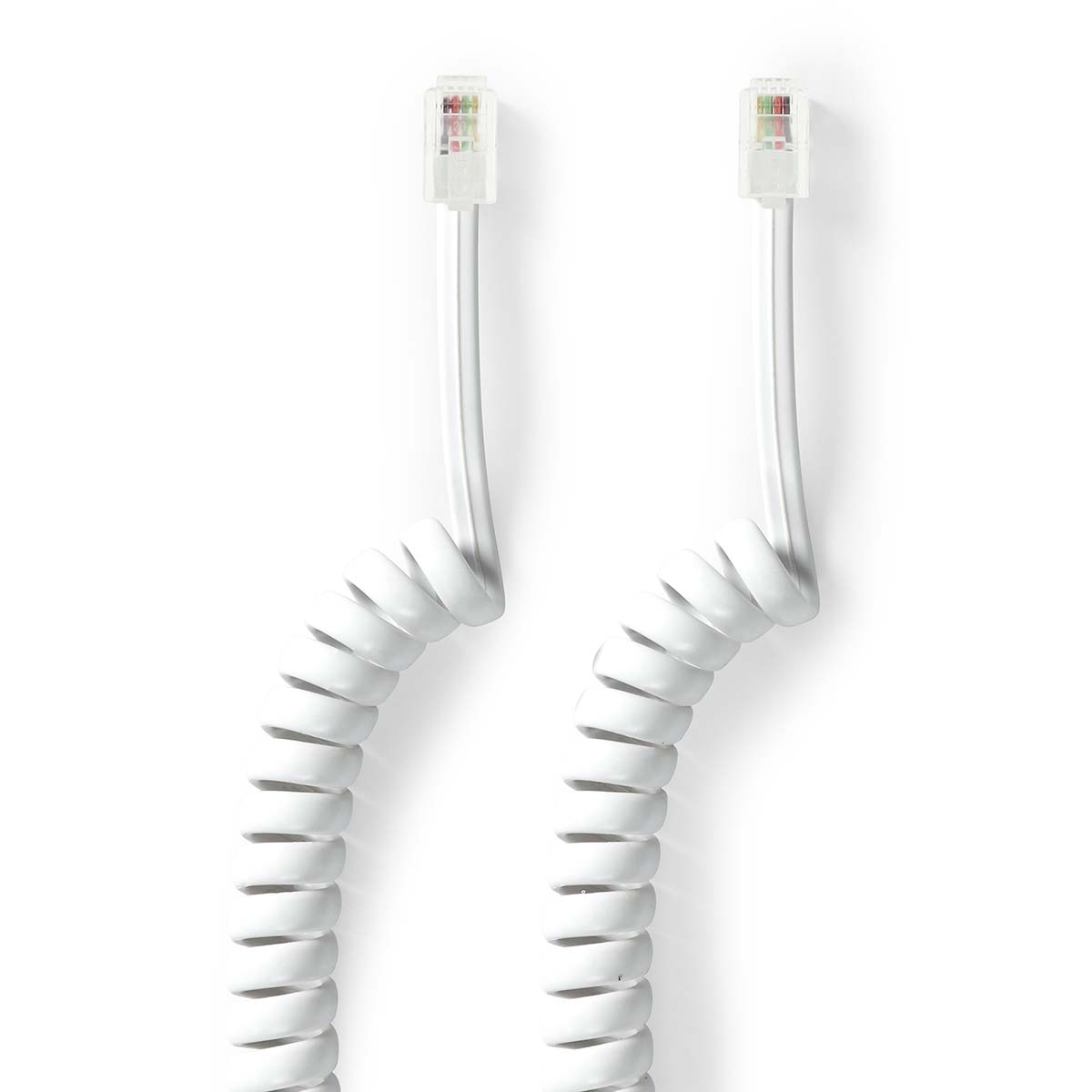 Nedis Câble Telecom RJ10 Mâle RJ10 Mâle 2.00 m Conception de câble: Enroulé Type de câble: RJ10 Blanc Boîte